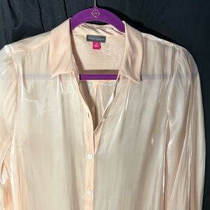 Vince Camuto Women's Blush Button Down Shirt SZ S